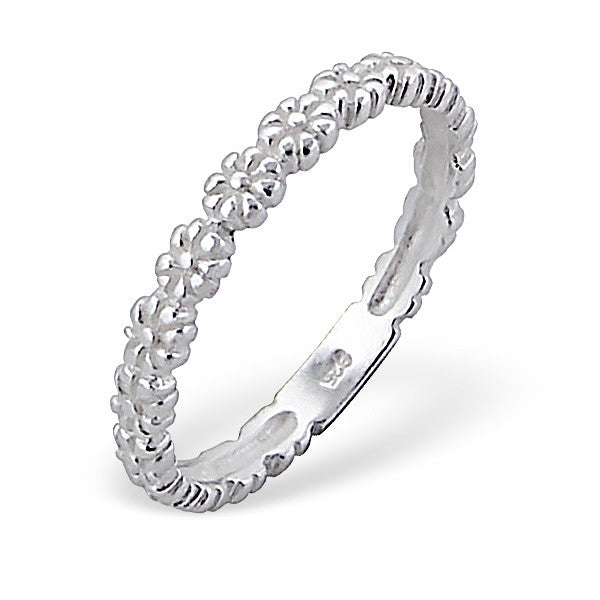 Silver Daisy Band Ring