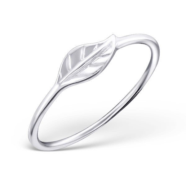 Tiny Silver Leaf Ring
