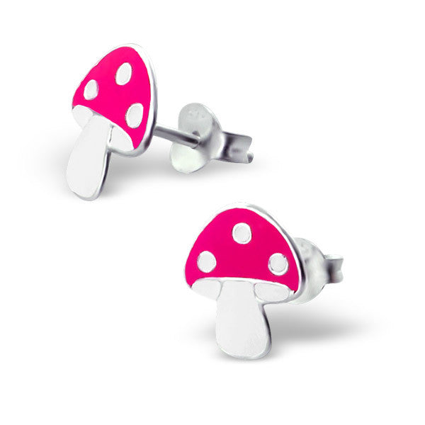 Tiny Pink Mushroom Studs