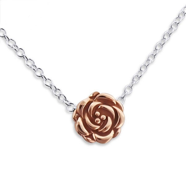 Tiny Rose Gold Rose Necklace