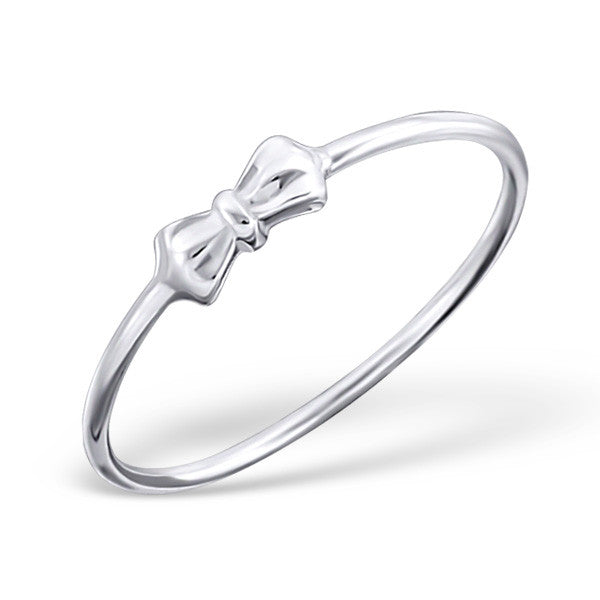 Tiny Silver Bow Ring