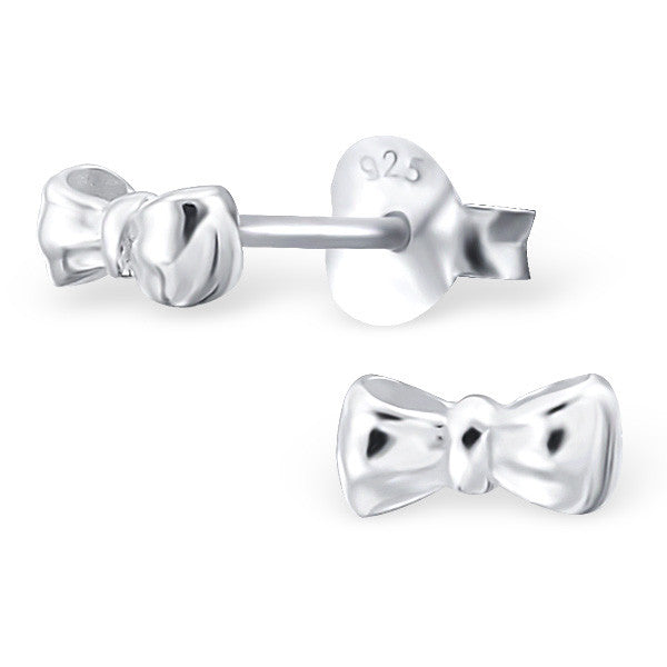 Tiny Silver Bow Studs