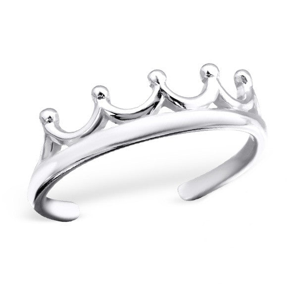 Silver Crown Toe Ring
