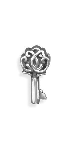 Oxidized Silver Key Bead