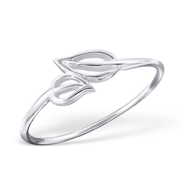 Silver Openwork Leaves Ring