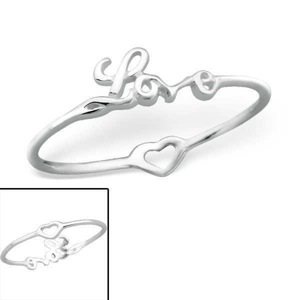 Silver Love / Heart Reversible Ring