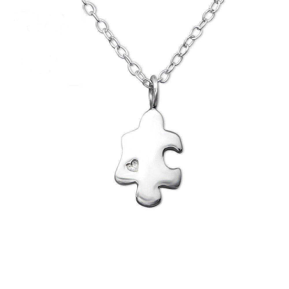 Silver Puzzle Piece Necklace