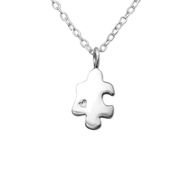 Silver Puzzle Piece Necklace