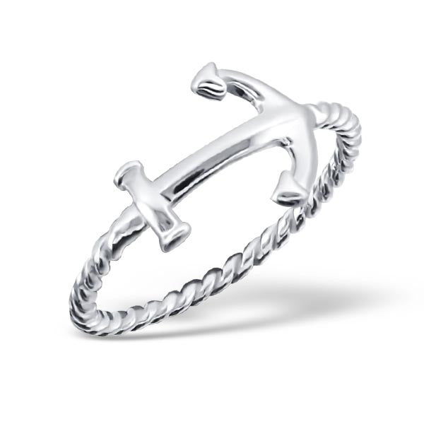 Silver Rope Anchor Ring