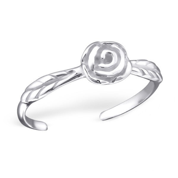 Silver Rose Toe Ring