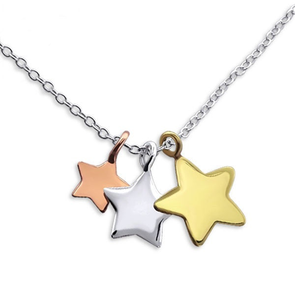 Layered Stars Trio Necklace
