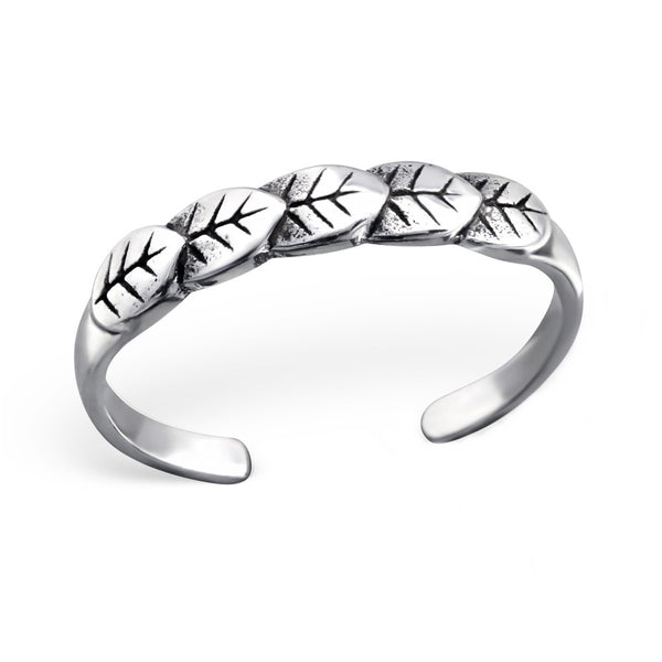 Silver Leaves Toe Ring