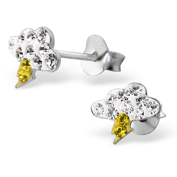 White Crystal Thundercloud Studs